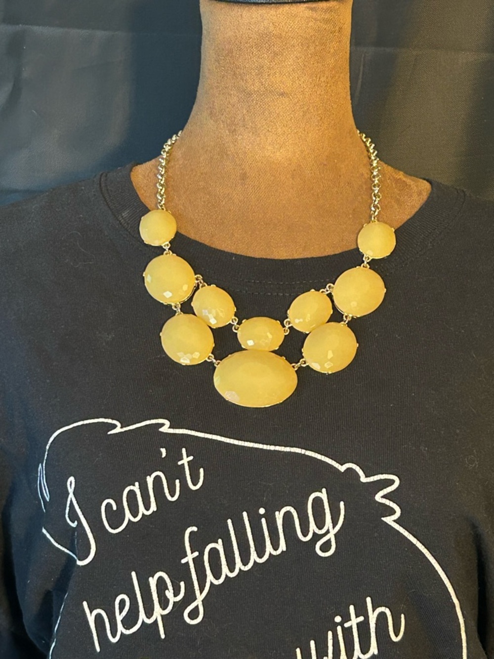 Acrylic Cream Color Faceted Necklace